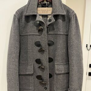 Burberry Gray Toggle Pea Coat